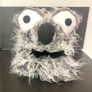Fuzzy Gray Puppet helmet cover for Kids
